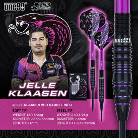 one80 Steel Dart Jelle Klaasen The Cobra VHD 90% Tungsten Steeltip Dart Steeldart