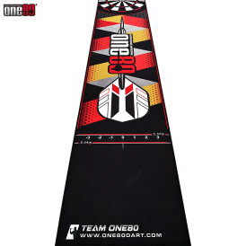 one80 Dart Poly Dart Mat Dartteppich incl. Oche Tape rutschfeste gummierte Unterseite 310x70 cm Logo