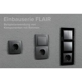 Schalter und Steckdosen Set McPower Flair 1 Steckdose Einzel und Doppelschalter 4-teilig anthrazit