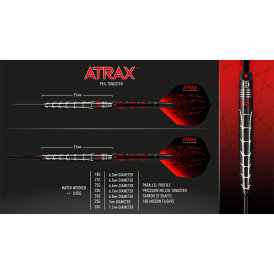Harrows Steel Darts Atrax 95% Tungsten Steeltip Dart Steeldart 23 g