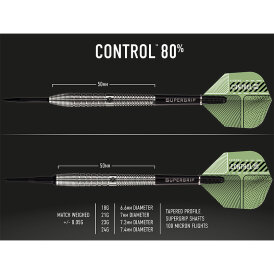 Harrows Steel Darts Control Tapered 80% Tungsten Steeltip Dart Steeldart