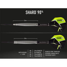 Harrows Steel Darts Shard 90% Tungsten Steeltip Dart Steeldart 23 g