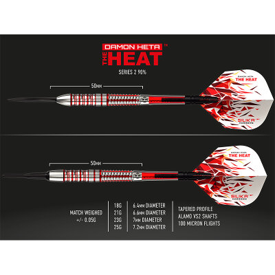 Harrows Steel Darts Damon Heta The Heat Series 2 90% Tungsten Steeltip Dart Steeldart