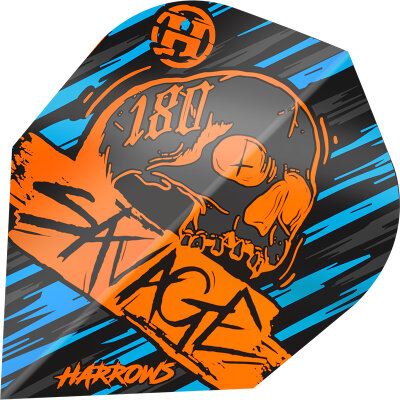 Harrows Dart Savage Dart Flight speziell laminiert Design 2023 Orange/Blau