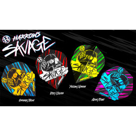 Harrows Dart Savage Dart Flight speziell laminiert Design 2023 Aqua/Pink