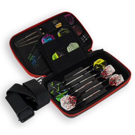Harrows Dart Smart Pocket Case XL 6 Dart Case Darttasche Dartcase Dartbox Wallet Grau/Rot