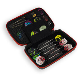 Harrows Dart Smart Pocket Case XL 6 Dart Case Darttasche Dartcase Dartbox Wallet Grau/Rot
