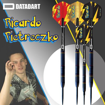 Datadart Steel Darts Ricardo Pietreczko Pikachu Black 90% Tungsten Steeltip Darts Steeldart