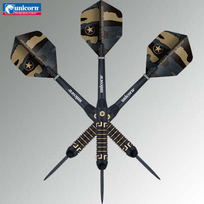 Unicorn Steel Darts Top Brass 1 Schwarz/Gold Steeltip Dart Steeldart 20 g
