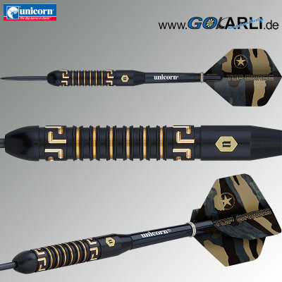 Unicorn Steel Darts Top Brass 1 Schwarz/Gold Steeltip Dart Steeldart 20 g