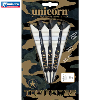Unicorn Steel Darts Top Brass 1 Schwarz/Gold Steeltip Dart Steeldart 20 g