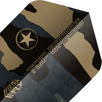 Unicorn Dart Flight Ultrafly.100 Top Brass Schwarz/Gold Dartflight