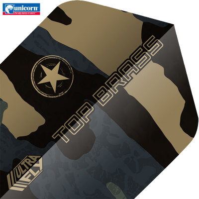 Unicorn Dart Flight Ultrafly.100 Top Brass Schwarz/Gold Dartflight