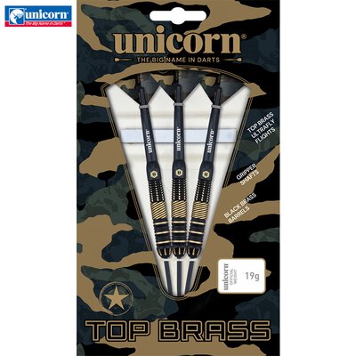 Unicorn Steel Darts Top Brass 2 Schwarz/Gold Steeltip Dart Steeldart 19 g