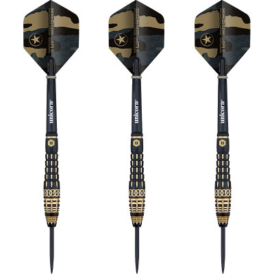 Unicorn Steel Darts Top Brass 4 Schwarz/Gold Steeltip Dart Steeldart 20 g