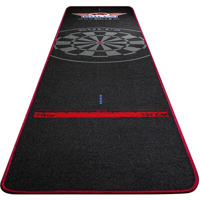BULLS NL Dartmatte Dartteppich Carpet Mat 60 cm oder 65 cm  x 300 cm Black-Red