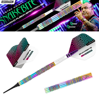 Red Dragon Soft Darts Peter Wright Diamond Fusion Spectron SE 90% Tungsten Softtip Dart Softdart 20 g