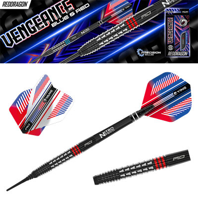 Red Dragon Soft Darts Vengeance Red 90% Tungsten Softtip Dart Softdart 20 g