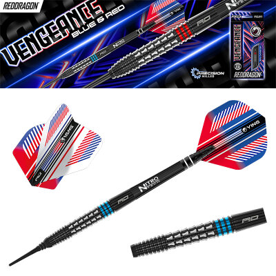 Red Dragon Soft Darts Vengeance Blue 90% Tungsten Softtip Dart Softdart 20 g
