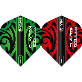 Red Dragon Flights Yin Yang Jonny Clayton The Ferret Red & Green Double Sided Dart Flight Dartflights 2023 TF6971