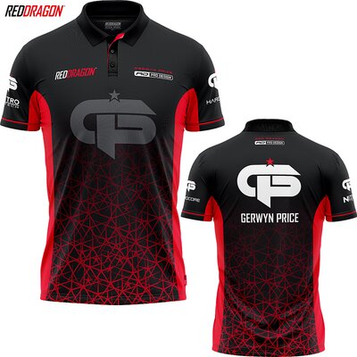 Red Dragon Darts Gerwyn Price The Iceman Inferno Pro Tour Red Player Shirt Matchshirt Dart Shirt Trikot Design 2023