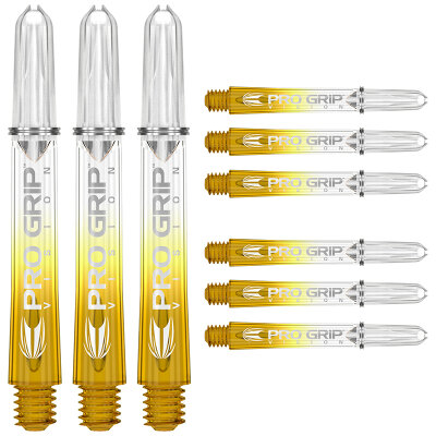 Target Pro Grip Vision Shaft 3 3er Satz Dartshafts mit Aluminium Ring Gelb M Mittel