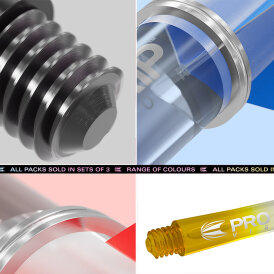 Target Pro Grip Vision Shaft 3 3er Satz Dartshafts mit Aluminium Ring Gelb IM Intermediate