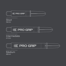Target Pro Grip Spin Shaft 3 3er Satz Dartshafts mit Aluminium Ring Weiß M Mittel