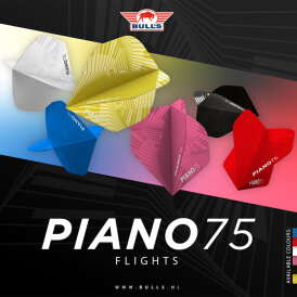 BULLS NL Dart Flight Piano 75 Flights Std. Dartflight Blau 5er Pack