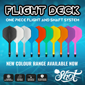 Shot Dart Flight Deck 2 in1 Schaft-Flights-System in verschiedenen Längen und Farben