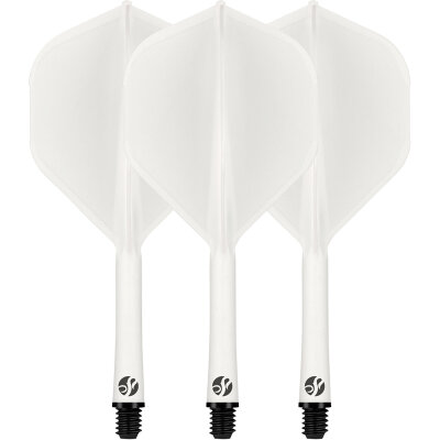 Shot Dart Flight Deck 2 in1 Schaft-Flights-System M Mittel Weiß
