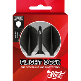 Shot Dart Flight Deck 2 in1 Schaft-Flights-System M Mittel Schwarz