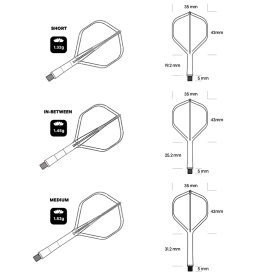 Shot Dart Flight Deck 2 in1 Schaft-Flights-System IM Intermediate Klar