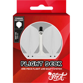 Shot Dart Flight Deck 2 in1 Schaft-Flights-System S Kurz Weiß