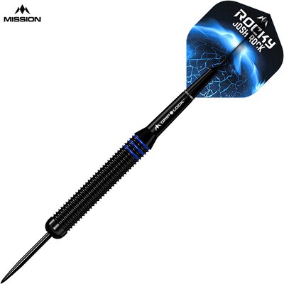 Mission Darts Steel Darts Josh Rock Rocky Brass Black & Blue Steeltip Darts Steeldart 22 g