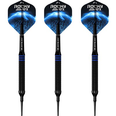 Mission Darts Soft Darts Josh Rock Rocky Brass Black & Blue Softtip Darts Softdart 18 g