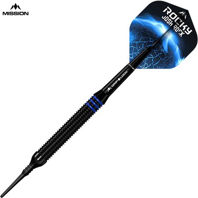 Mission Darts Soft Darts Josh Rock Rocky Brass Black & Blue Softtip Darts Softdart 18 g