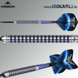Mission Darts Steel Darts Josh Rock Rocky Silver & Blue 95% Tungsten Steeltip Darts Steeldart