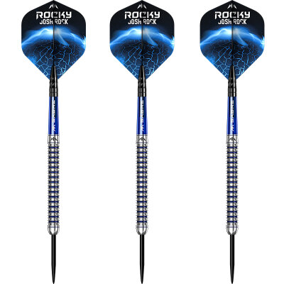 Mission Darts Steel Darts Josh Rock Rocky Silver & Blue 95% Tungsten Steeltip Darts Steeldart 22 g