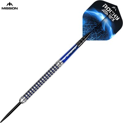 Mission Darts Steel Darts Josh Rock Rocky Silver & Blue 95% Tungsten Steeltip Darts Steeldart 22 g