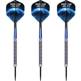 Mission Darts Steel Darts Josh Rock Rocky Silver & Blue 95% Tungsten Steeltip Darts Steeldart 22 g