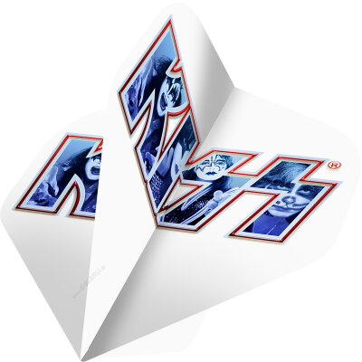 Mission Dart Rock Band Flights Kiss White - Blue Dart Flights Official Licensed Nr.2 Std. Design F4175