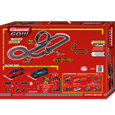 Carrera GO!!! Rennbahn Autorennbahn Ferrari Supercar Power Wireless Set / Grundpackung 62578