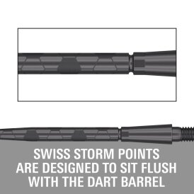 Target Steel Tip SWISS Point Dart Wechsel- Spitzen Schraubspitzen Schwarz Storm Point Onyx 30 mm