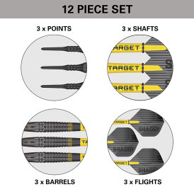 Target Soft Darts Scott Williams Shaggy Black 90% Tungsten Softtip Dart Softdart 20 g