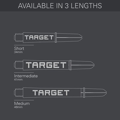 Target Pro Grip TAG Shaft 3 3er Satz Dartshafts mit Aluminium Ring Schwarz/Grn M Mittel