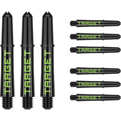 Target Pro Grip TAG Shaft 3 3er Satz Dartshafts mit Aluminium Ring Schwarz/Grün S Kurz