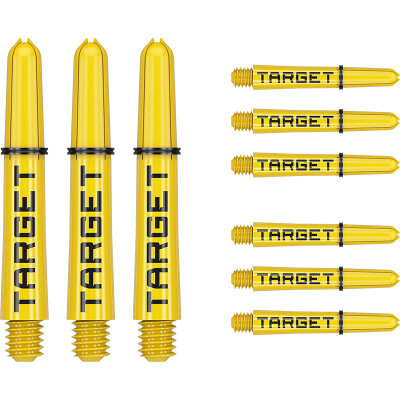 Target Pro Grip TAG Shaft 3 3er Satz Dartshafts mit Aluminium Ring Gelb/Schwarz S Kurz
