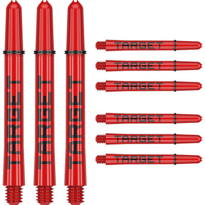 Target Pro Grip TAG Shaft 3 3er Satz Dartshafts mit Aluminium Ring Rot/Schwarz M Mittel