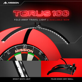 "B-Ware" - Mission Dart Torus 100 Travel Light Dartboard Light Dartboardbeleuchtung Dartscheiben Licht